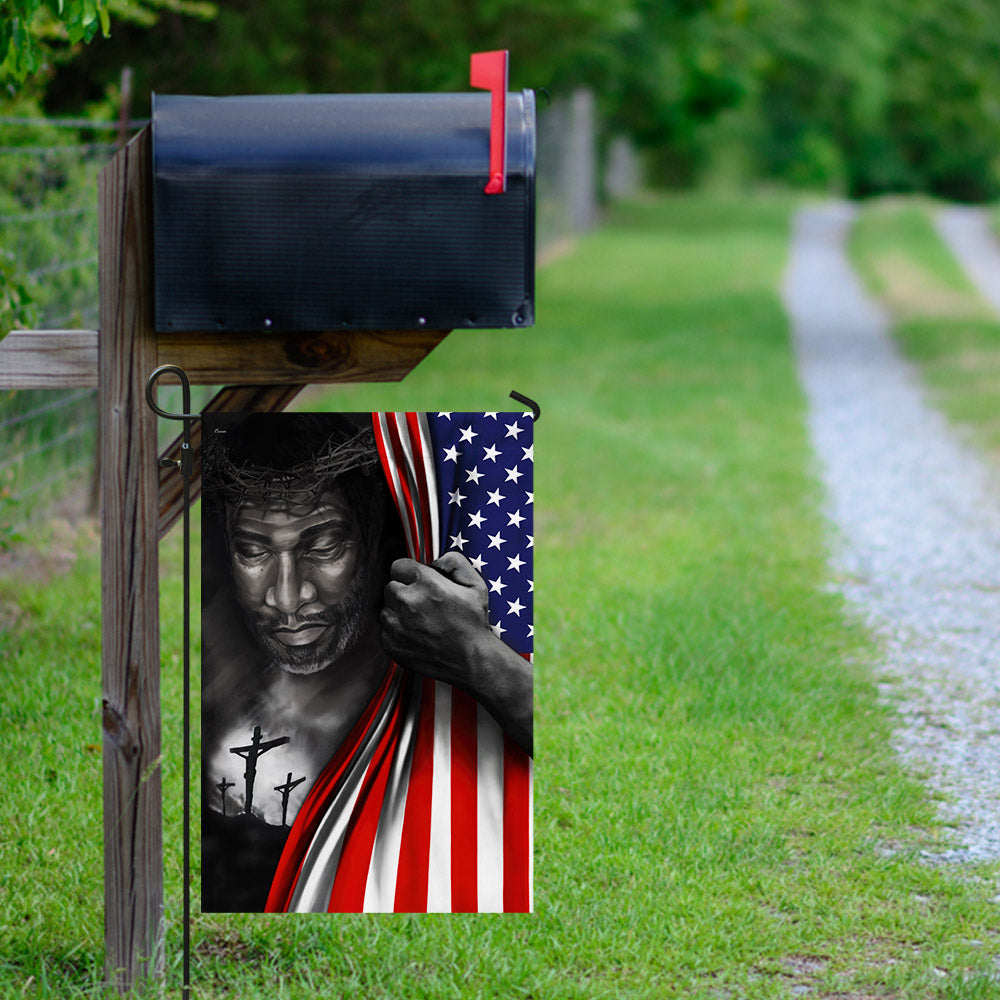 Jesus Flag Black Jesus American US Flag