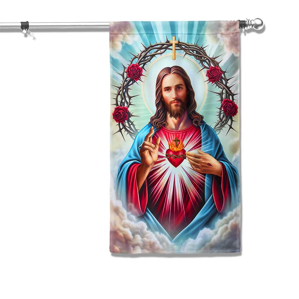 The Sacred Heart of Jesus Religious Flag