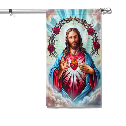 The Sacred Heart of Jesus Religious Flag
