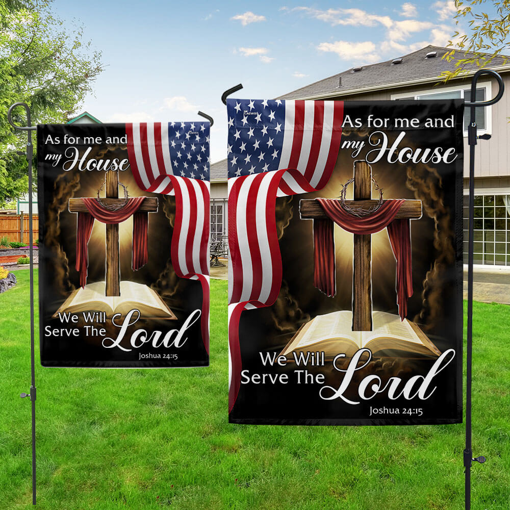 Jesus As For Me And My House, We Will Serve The Lord Jesus Christian Flag  3-Day Shipping