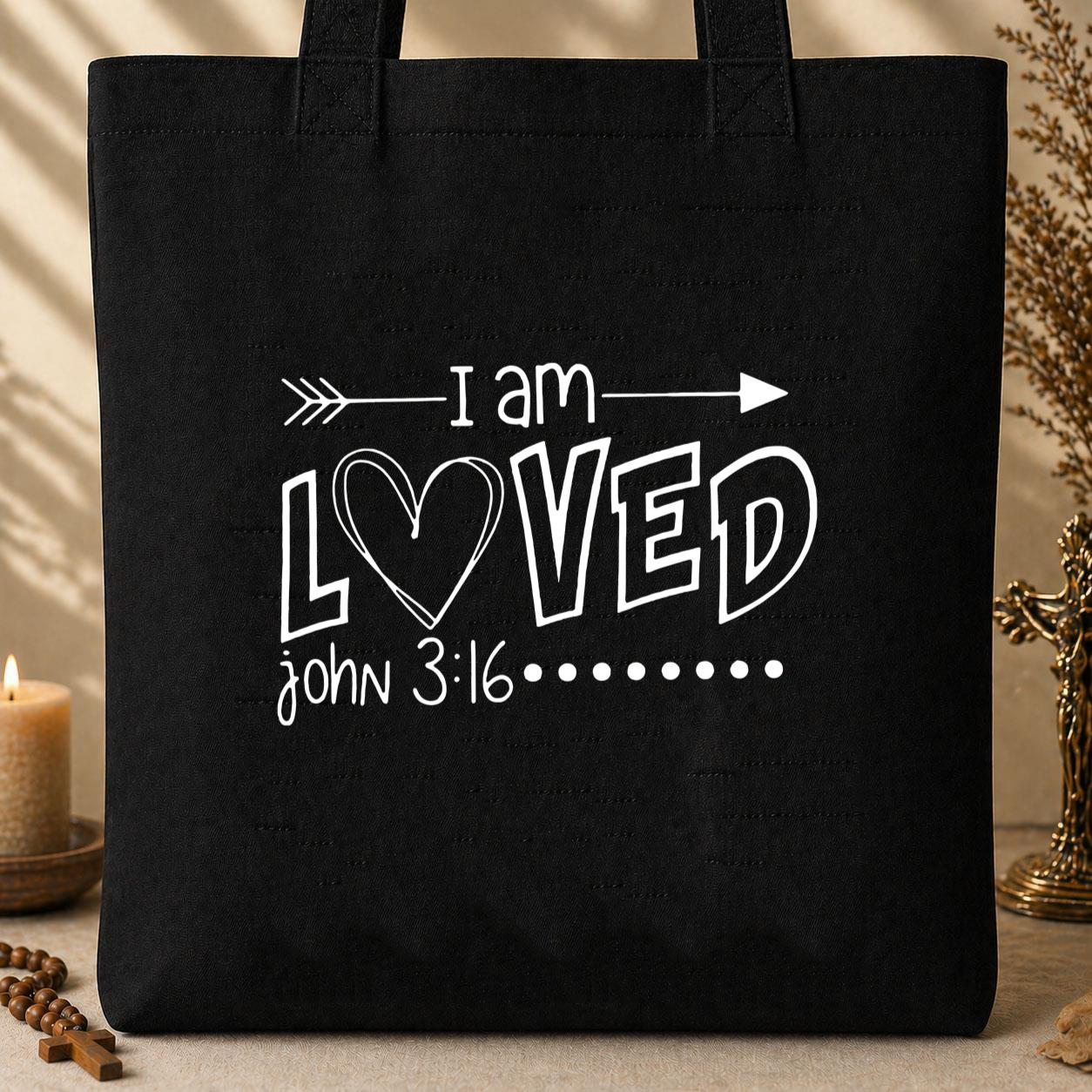 I Am Loved John 3.16 Tote Bag