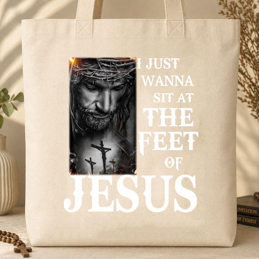 I Just Wanna Sit At The Feet Of Jesus Tote Bag