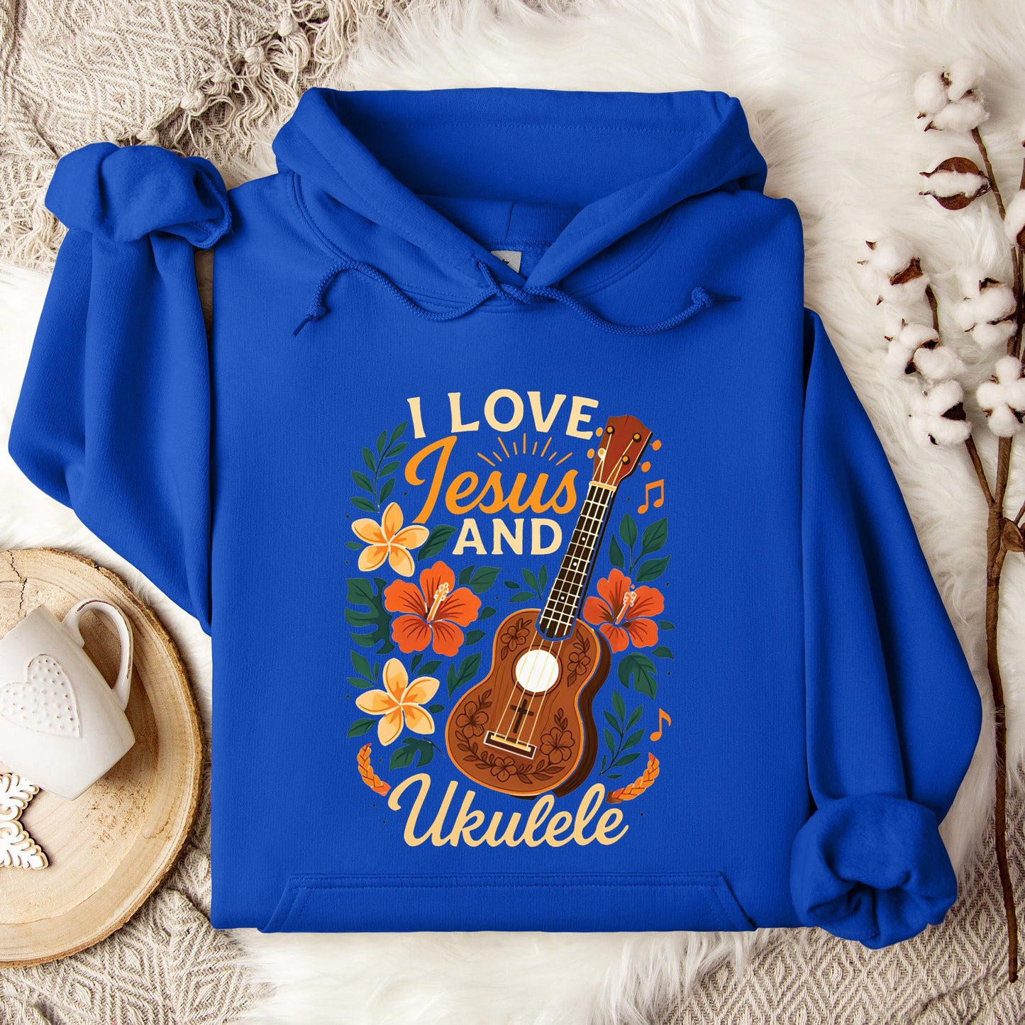 I Love Jesus And Ukulele Hoodie