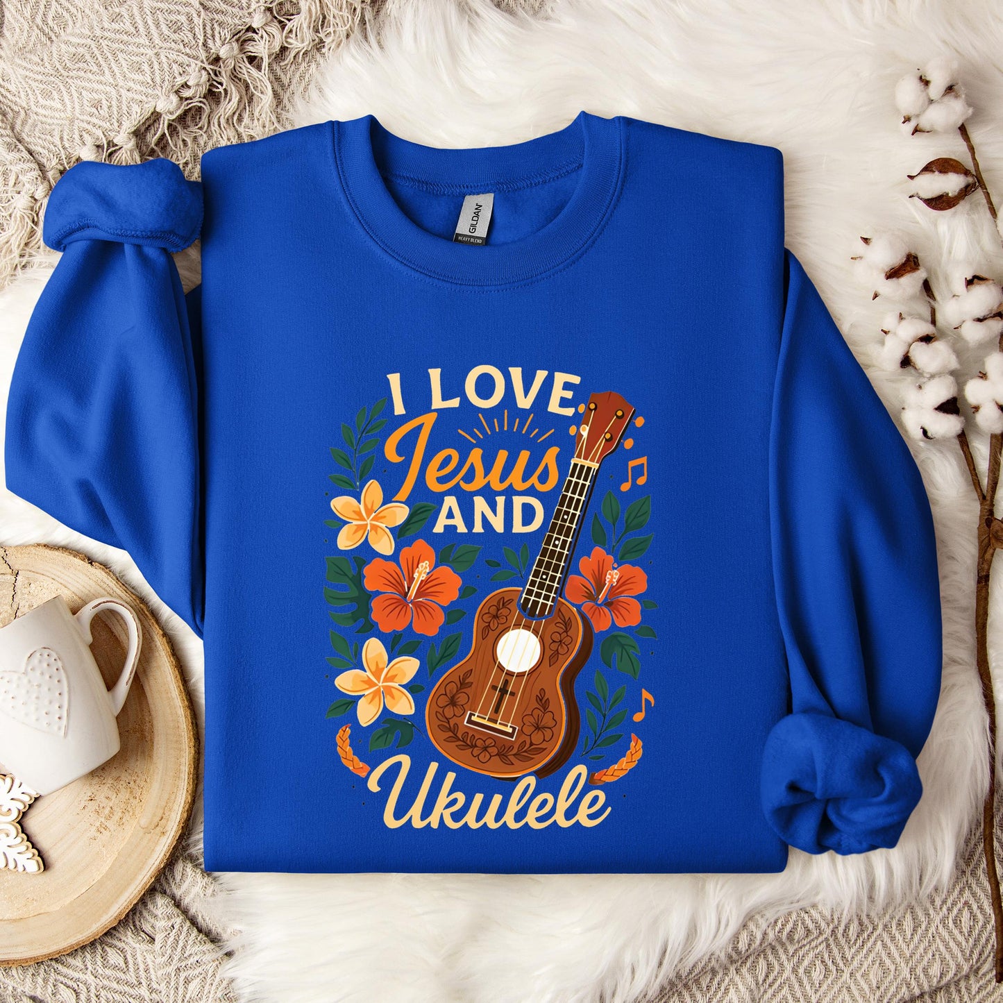 I Love Jesus And Ukulele Sweatshirt