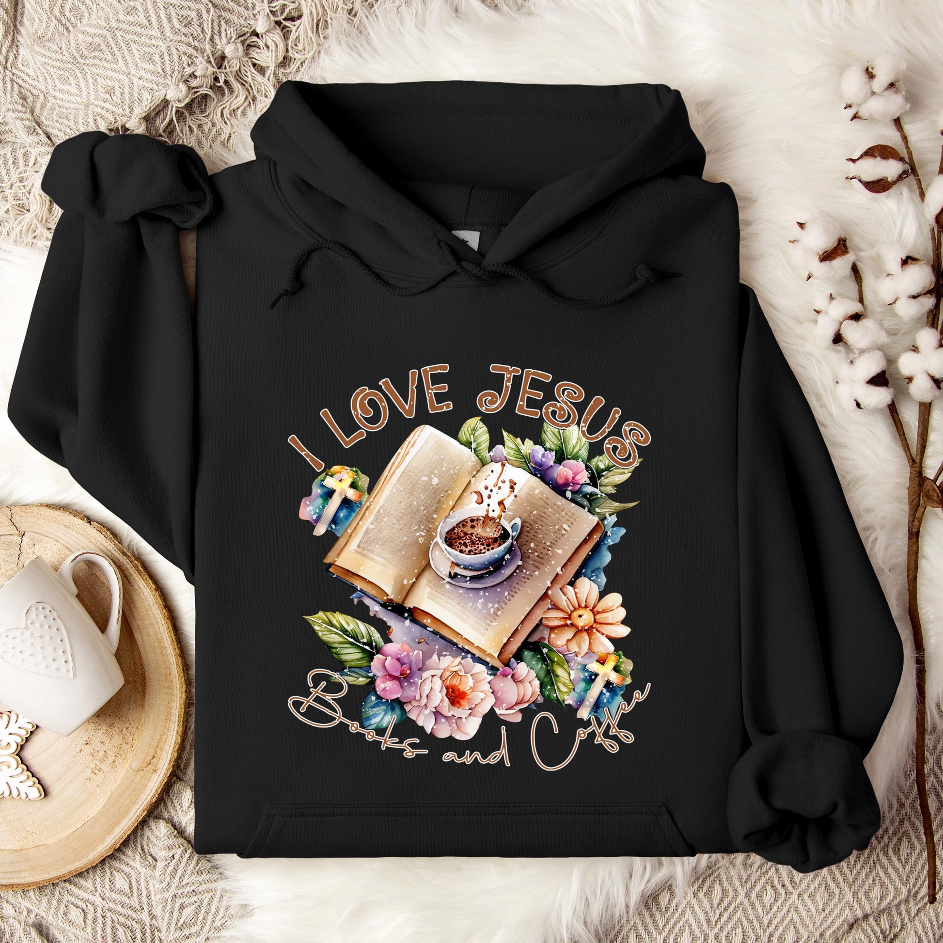 I Love Jesus Books And Coffee Hoodie