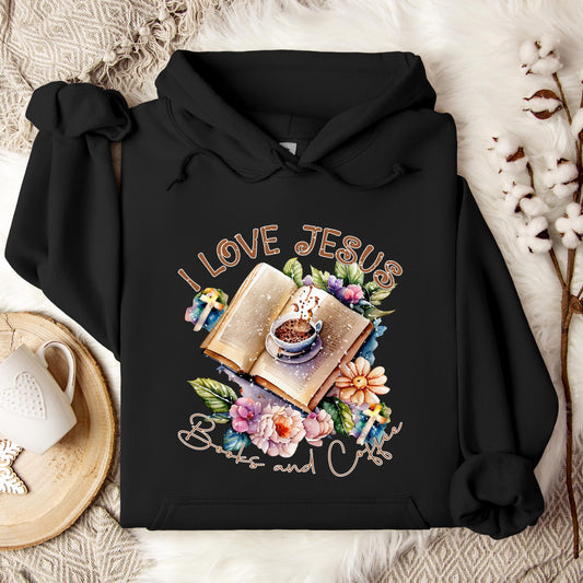 I Love Jesus Books And Coffee Hoodie