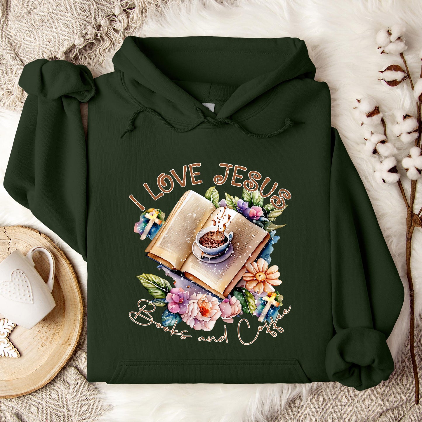 I Love Jesus Books And Coffee Hoodie