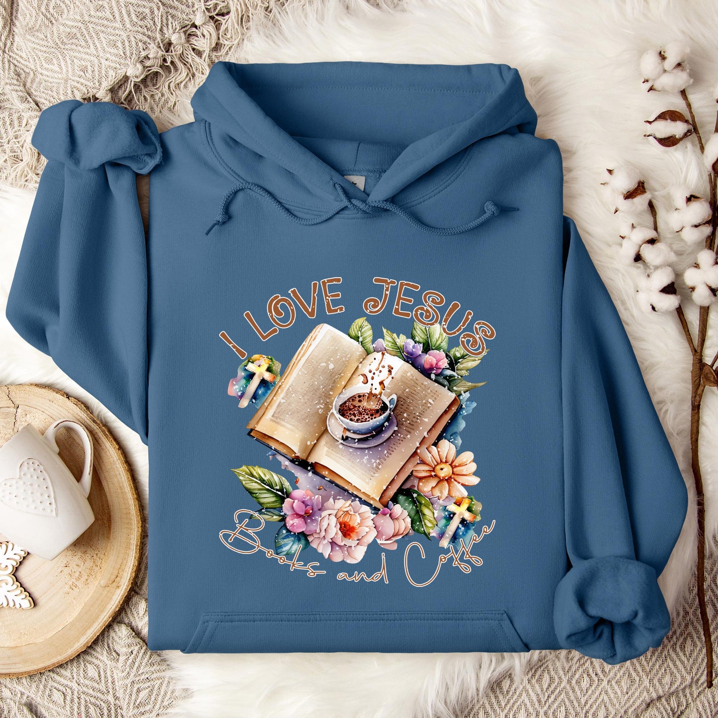 I Love Jesus Books And Coffee Hoodie