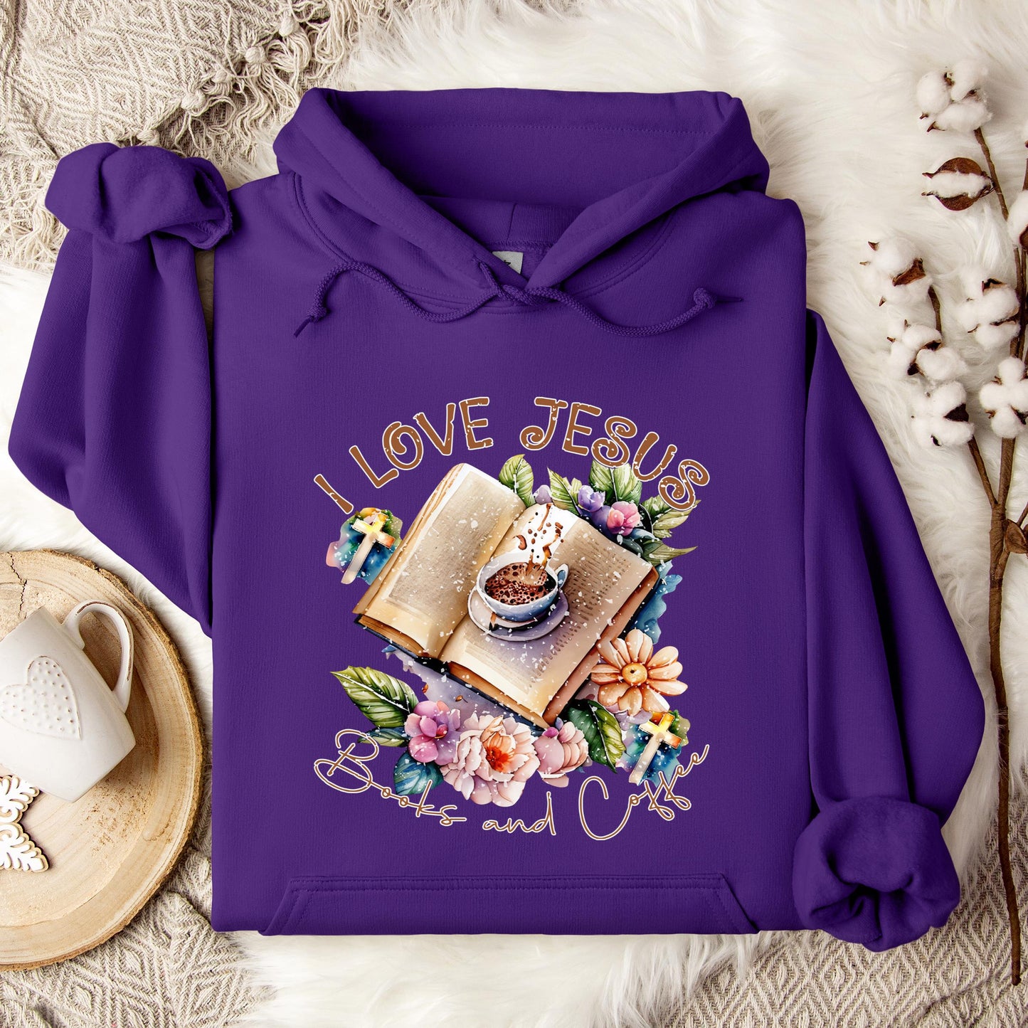 I Love Jesus Books And Coffee Hoodie