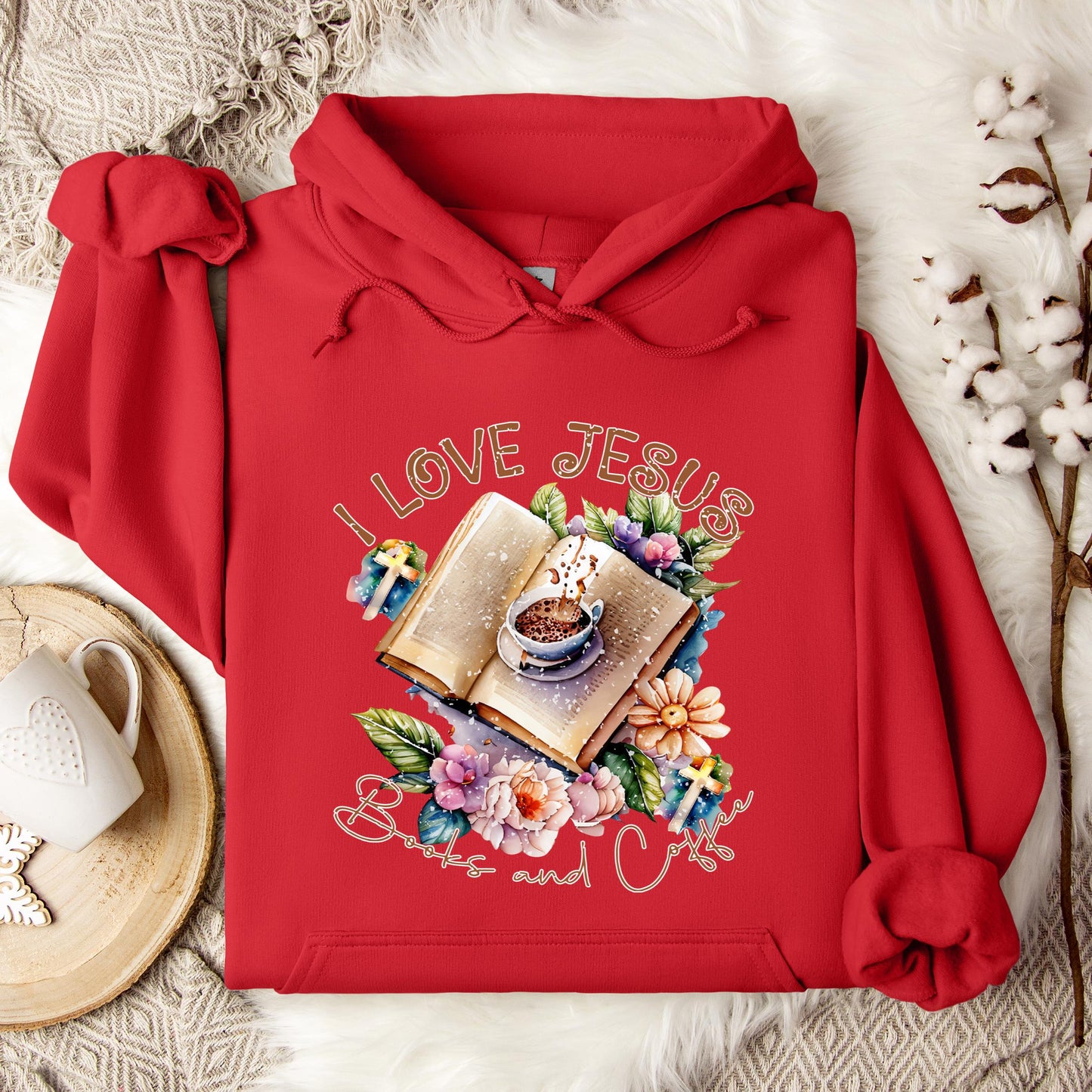 I Love Jesus Books And Coffee Hoodie