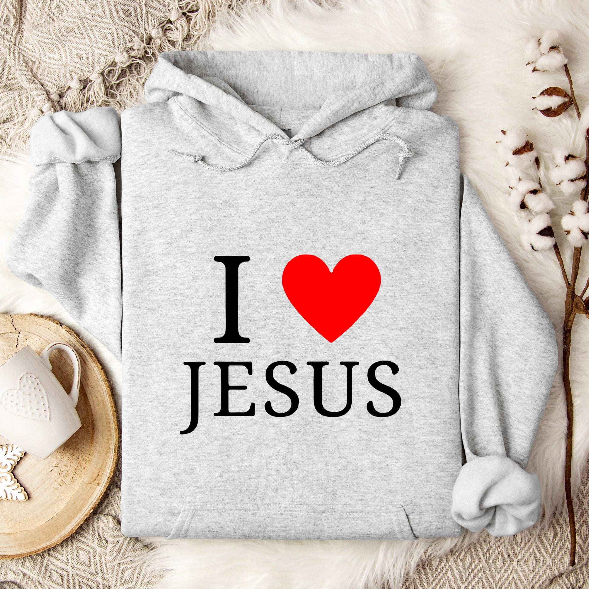 I Love Jesus Heart Hoodie
