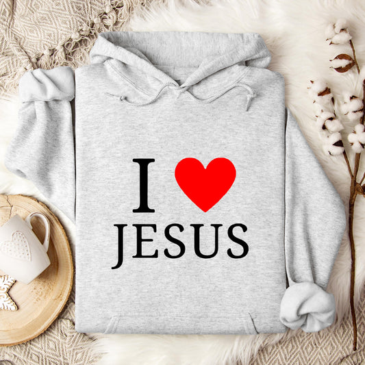I Love Jesus Heart Hoodie