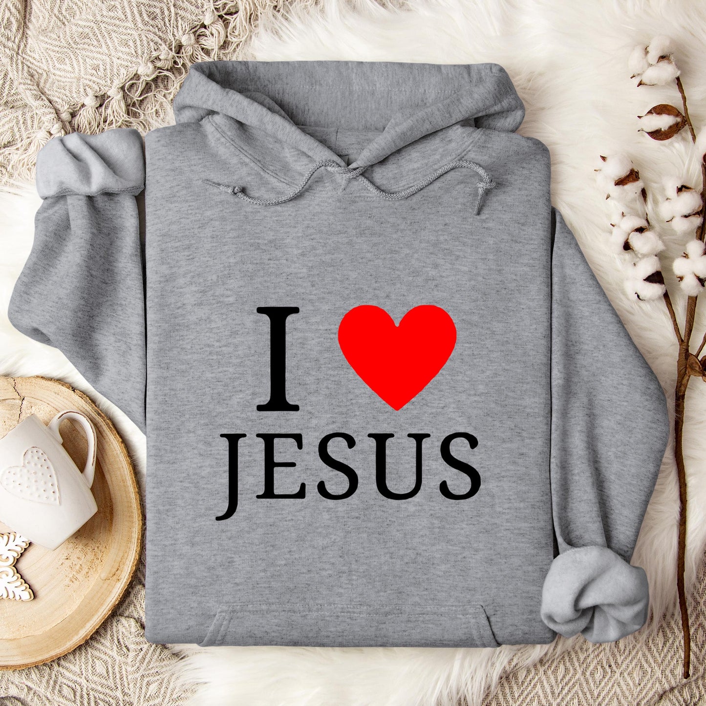 I Love Jesus Heart Hoodie
