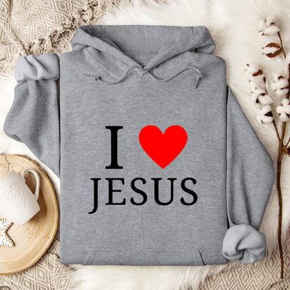 I Love Jesus Heart Hoodie