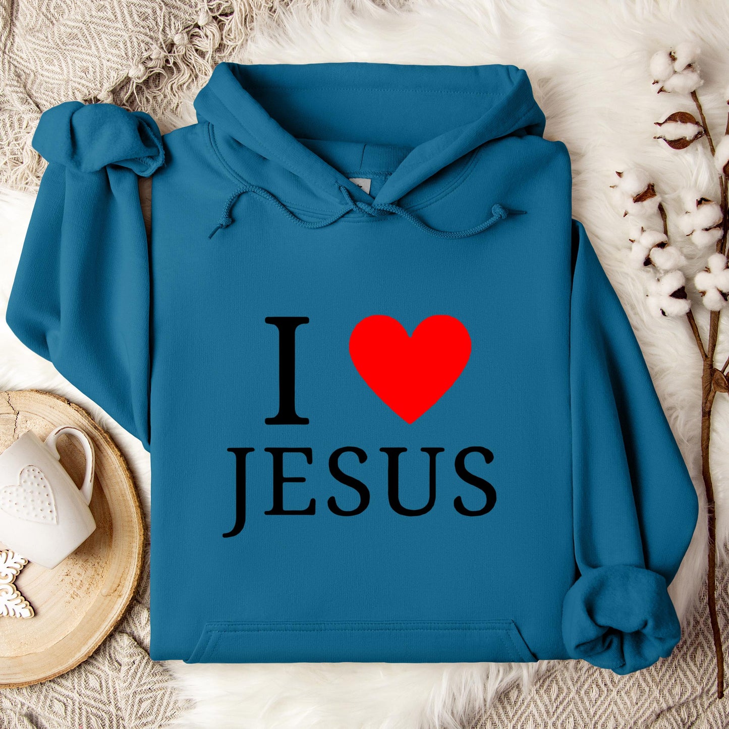 I Love Jesus Heart Hoodie