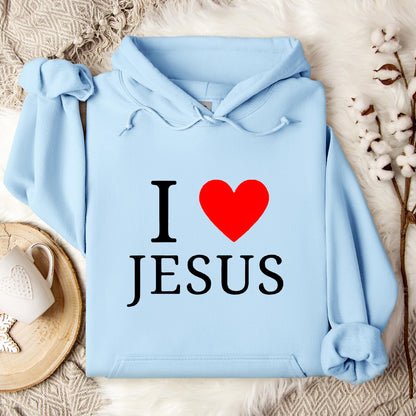 I Love Jesus Heart Hoodie
