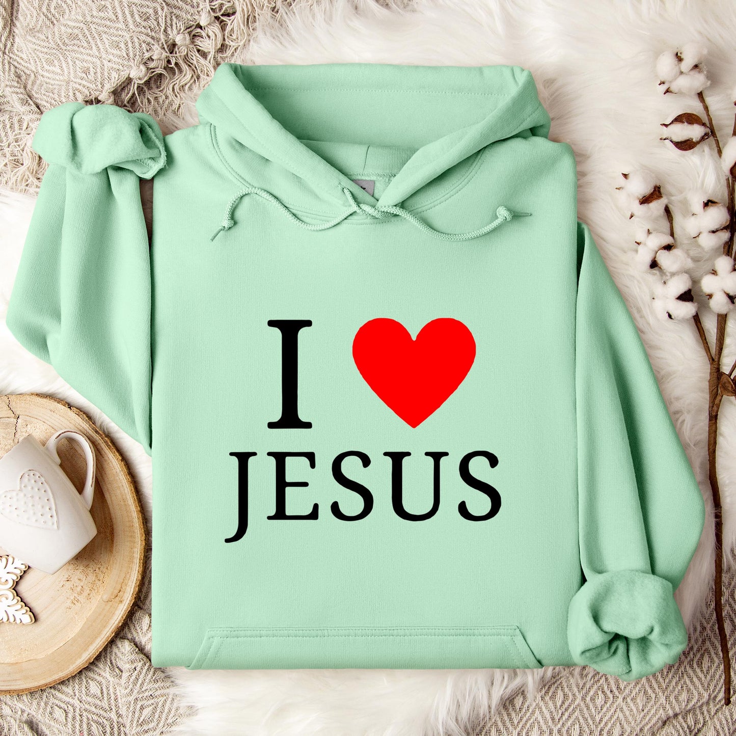 I Love Jesus Heart Hoodie