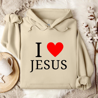 I Love Jesus Heart Hoodie