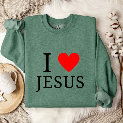 I Love Jesus Heart Sweatshirt