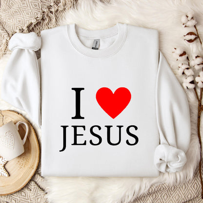 I Love Jesus Heart Sweatshirt