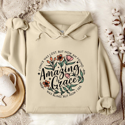 I Once Was Lost But Now Am Found Amazing Grace Hoodie