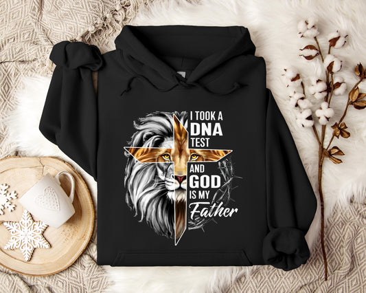 I Took A DNA Test And God Is My Father Lion Hoodie