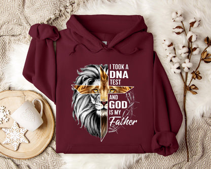 I Took A DNA Test And God Is My Father Lion Hoodie