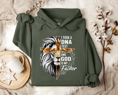 I Took A DNA Test And God Is My Father Lion Hoodie