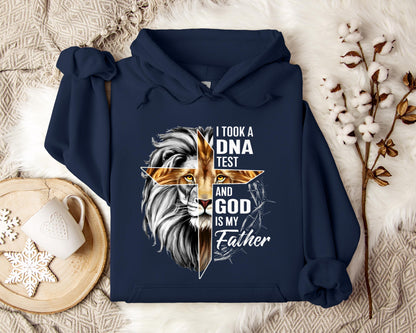 I Took A DNA Test And God Is My Father Lion Hoodie