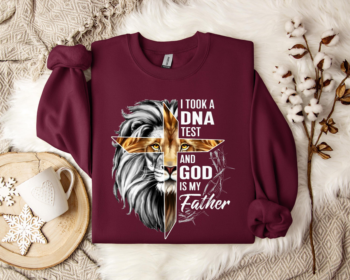 I Took A DNA Test And God Is My Father Lion Sweatshirt