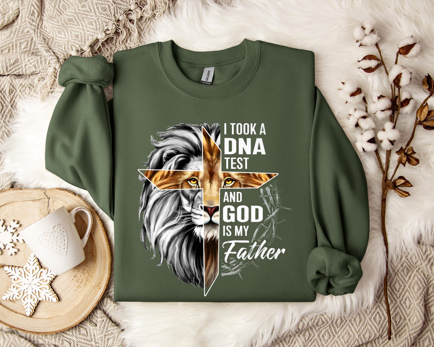 I Took A DNA Test And God Is My Father Lion Sweatshirt