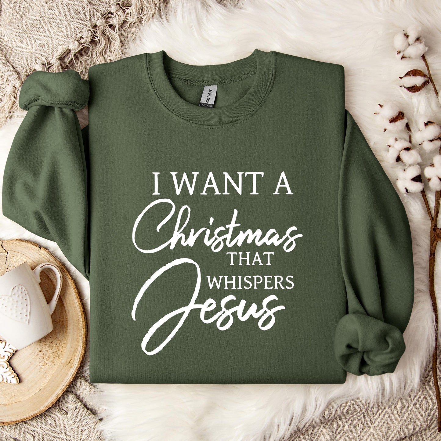 I Want A Christmas That Whispers Jesus Sweatshirt