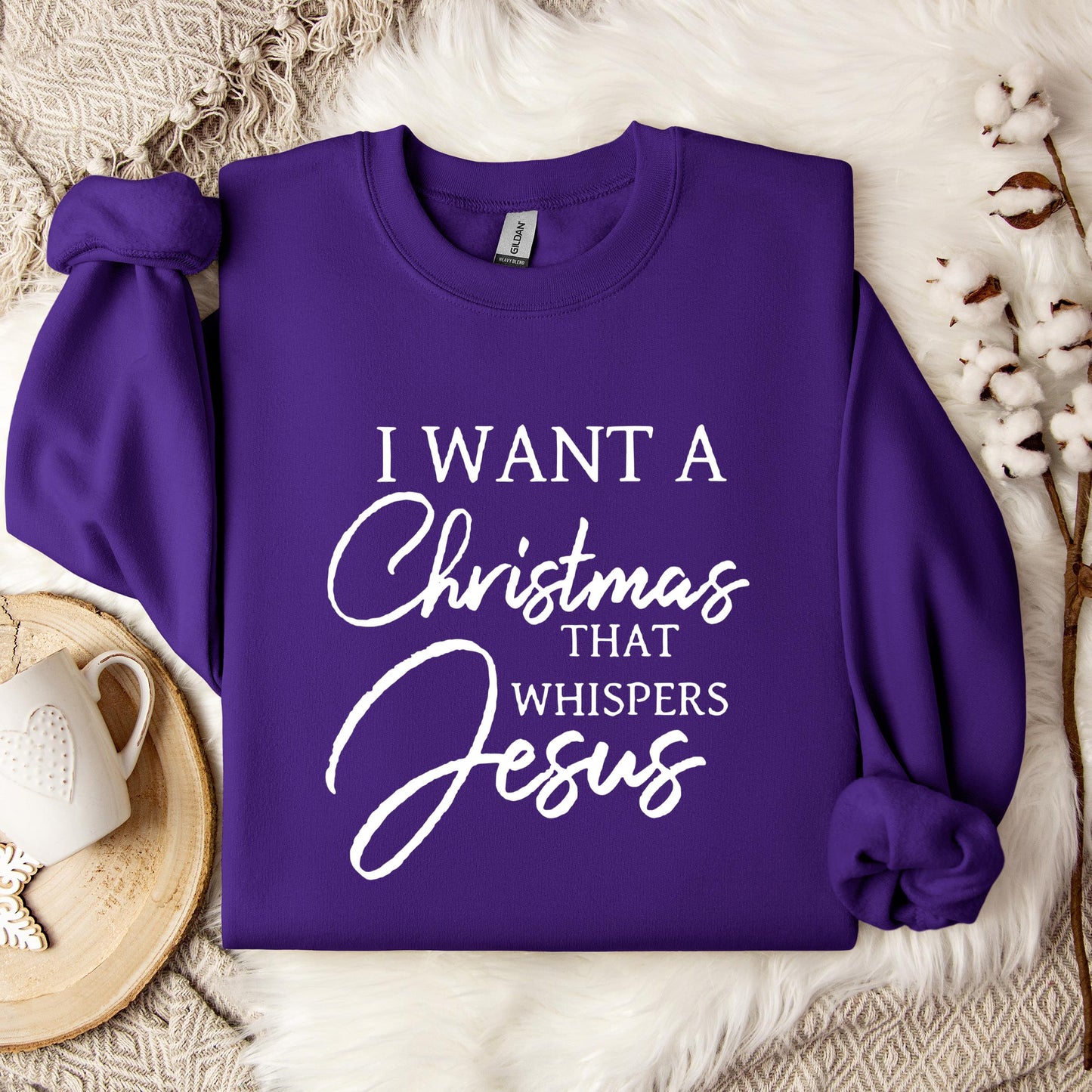 I Want A Christmas That Whispers Jesus Sweatshirt