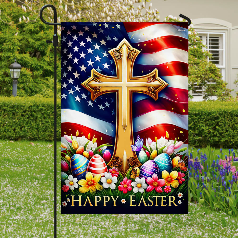 FLAGWIX  Christian Cross Happy Easter Day Flag