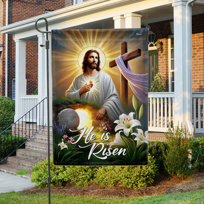Easter Cross Resurrection He Is Risen Flag