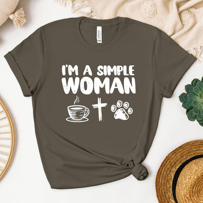 Im A Simple Woman Coffee Cross Dog Cat