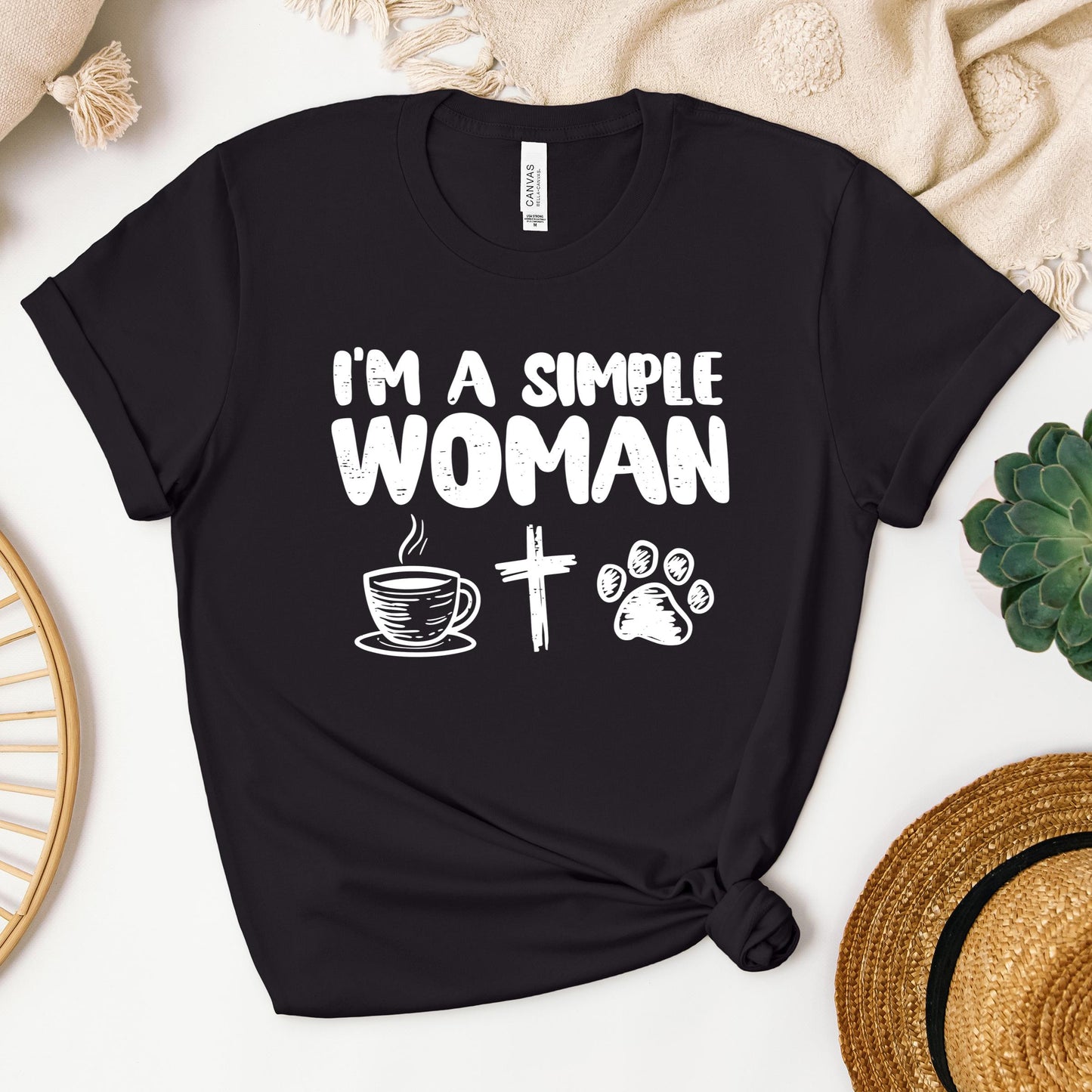 Im A Simple Woman Coffee Cross Dog Cat