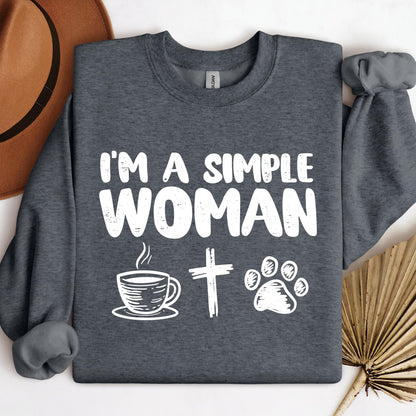 Im A Simple Woman Coffee Cross Dog Cat