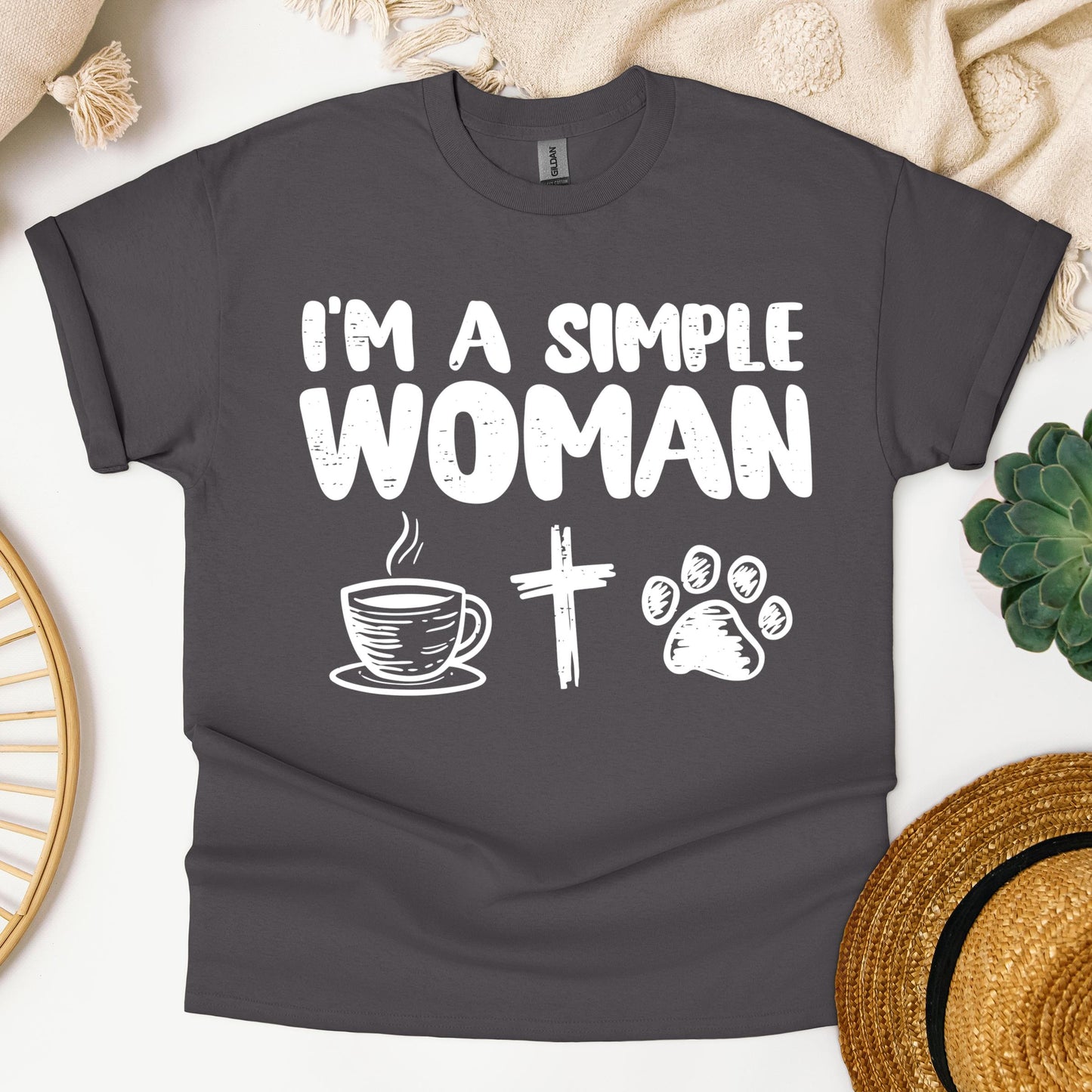 Im A Simple Woman Coffee Cross Dog Cat