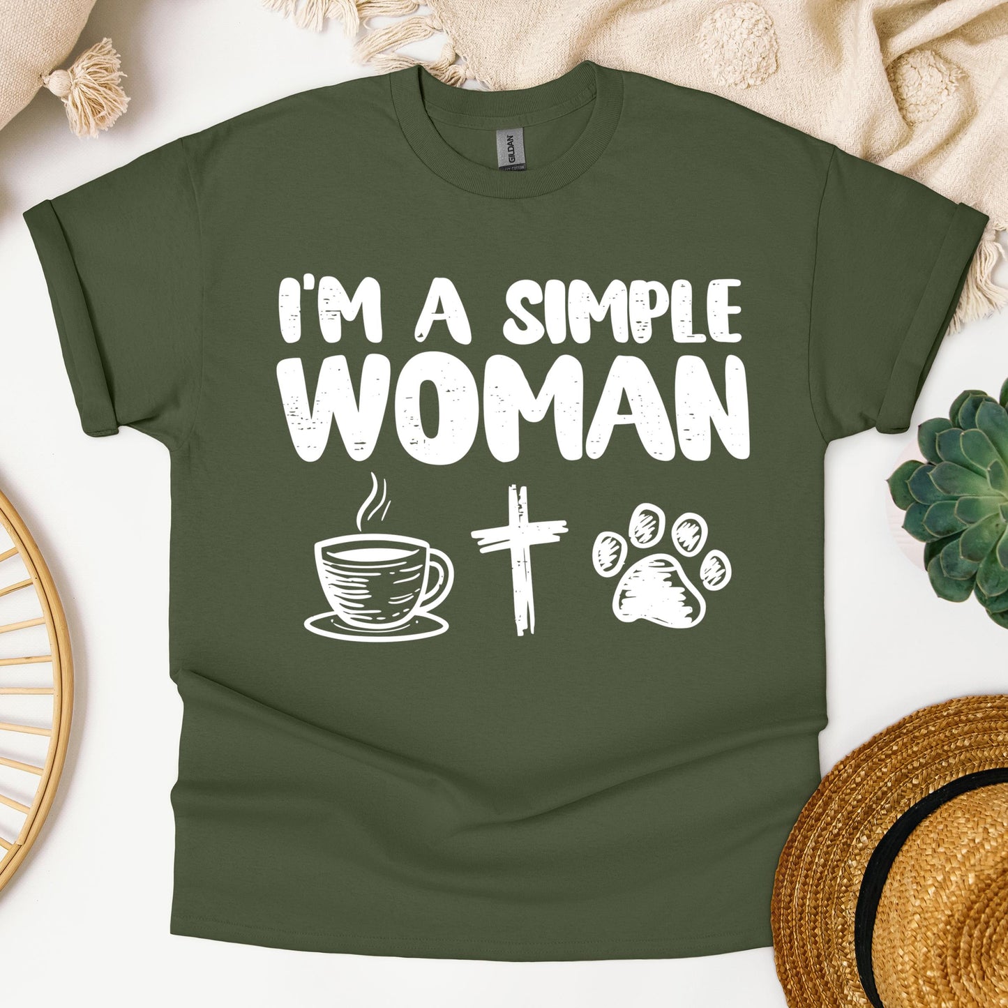 Im A Simple Woman Coffee Cross Dog Cat