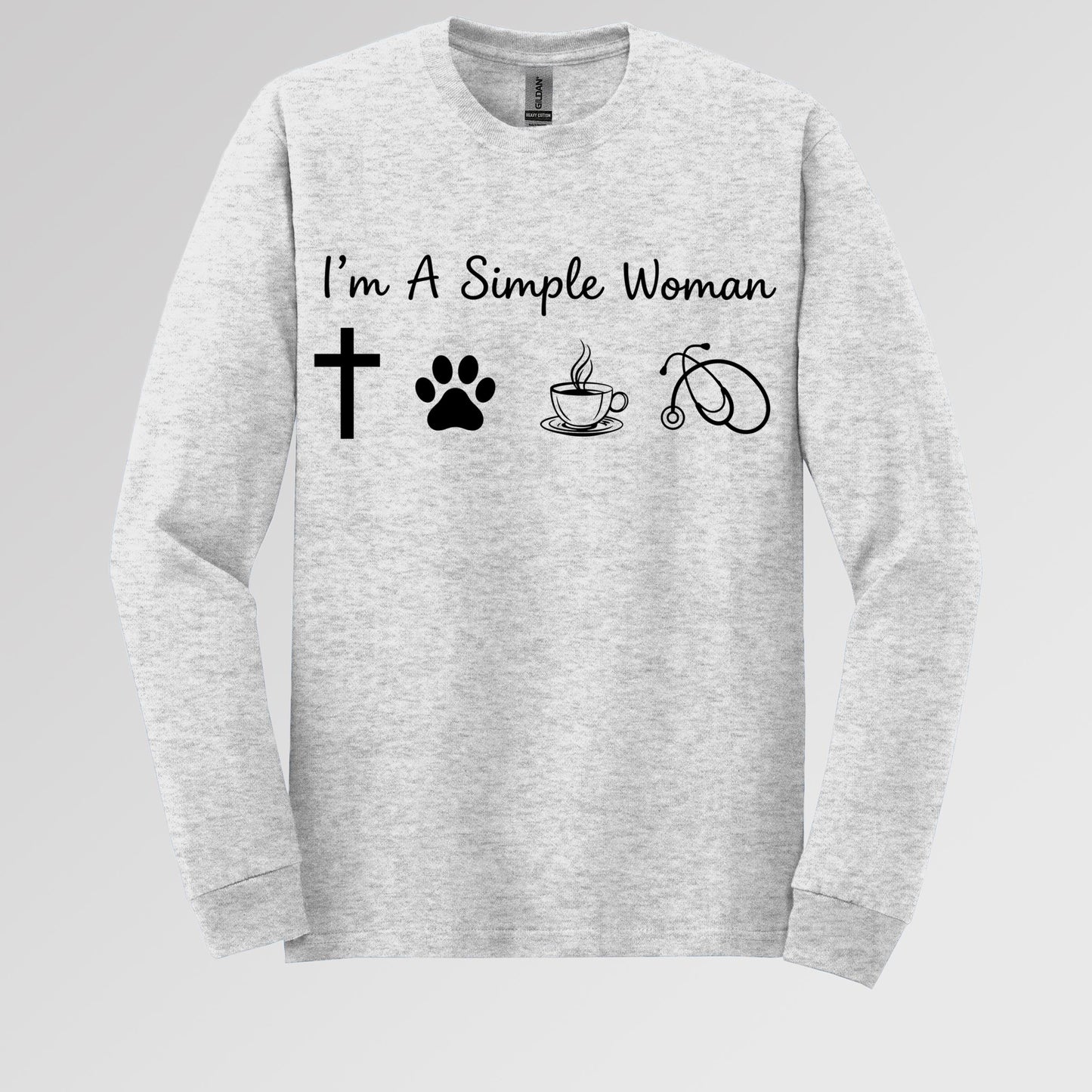 I'm A Simple Woman Cross Dog Cat Coffee Stethoscope 01