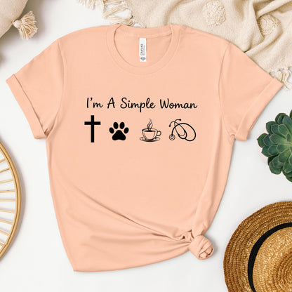 I'm A Simple Woman Cross Dog Cat Coffee Stethoscope 01