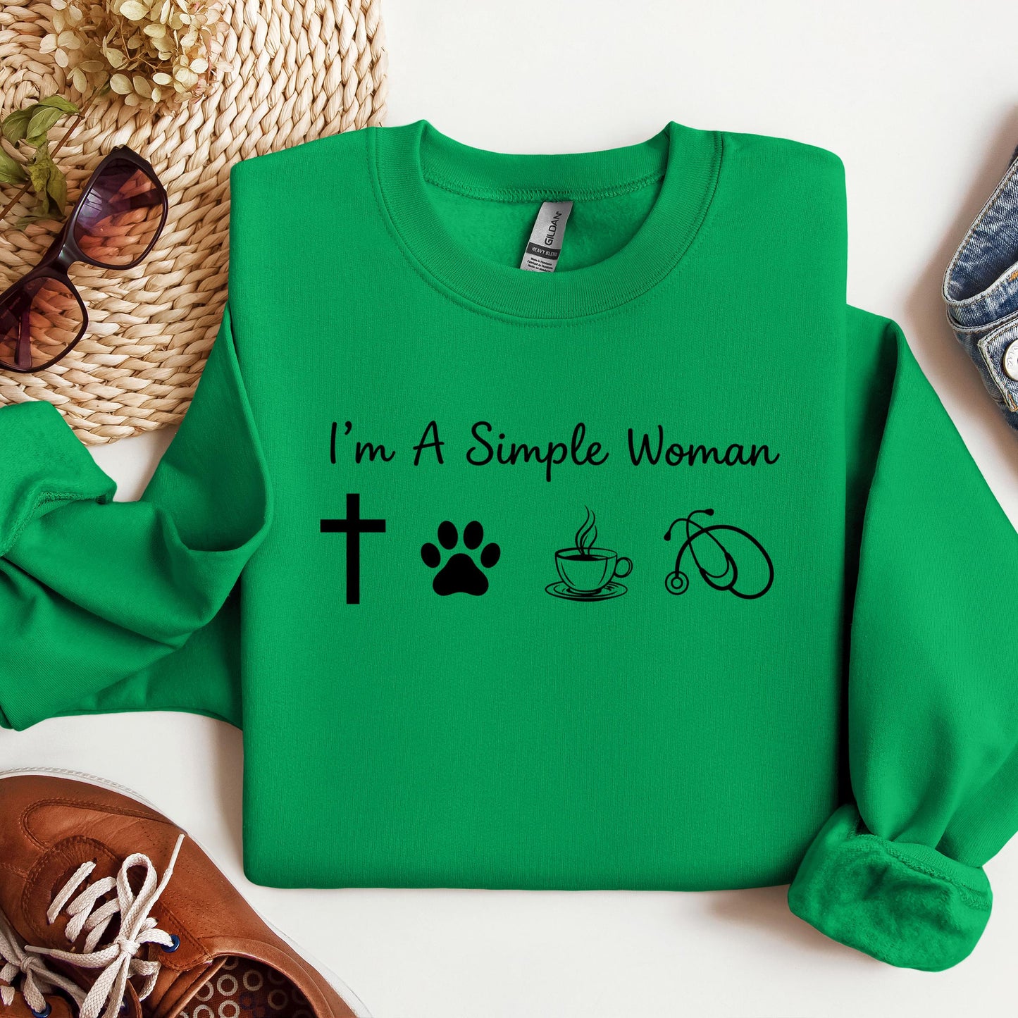 I'm A Simple Woman Cross Dog Cat Coffee Stethoscope 01