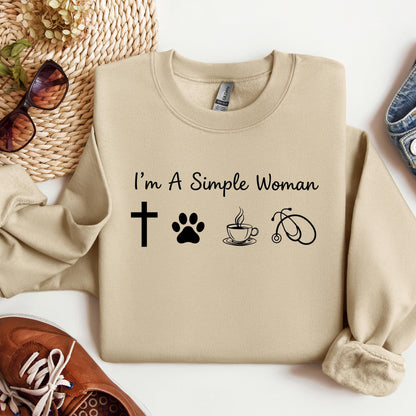 I'm A Simple Woman Cross Dog Cat Coffee Stethoscope 01