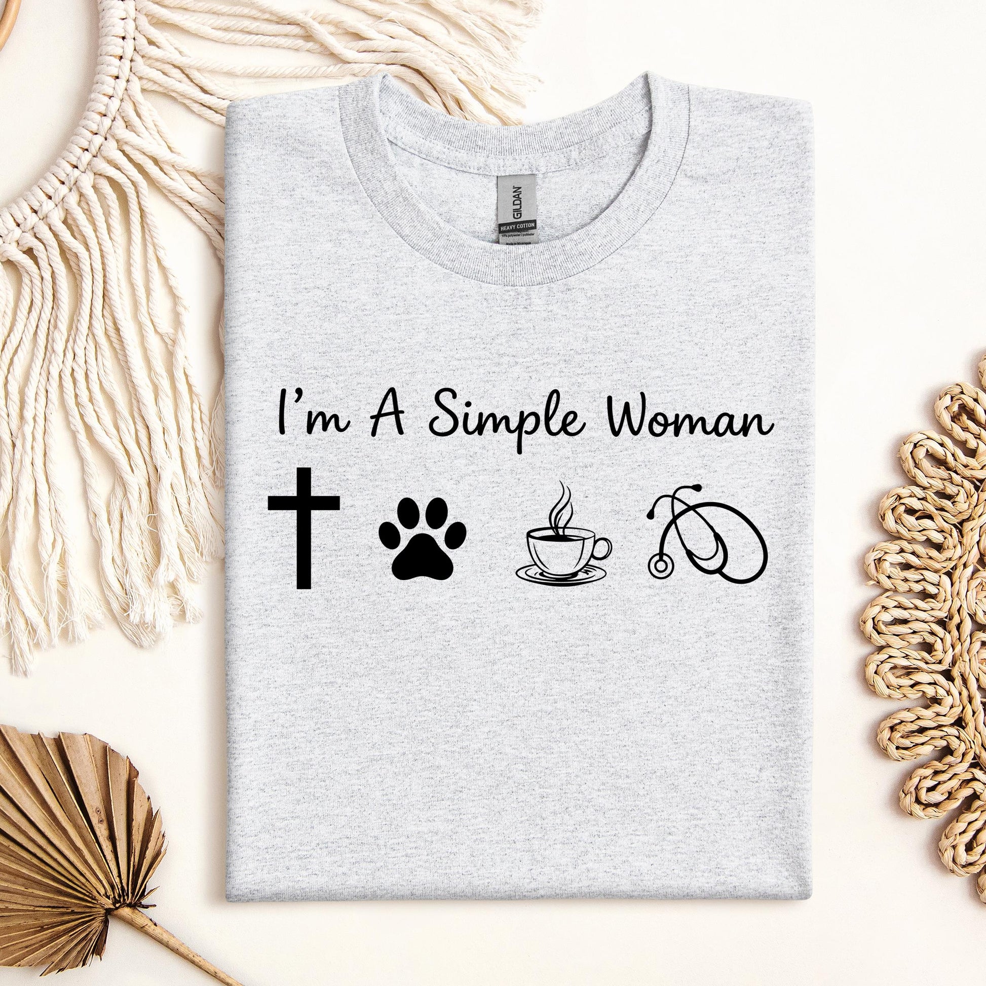 I'm A Simple Woman Cross Dog Cat Coffee Stethoscope 01