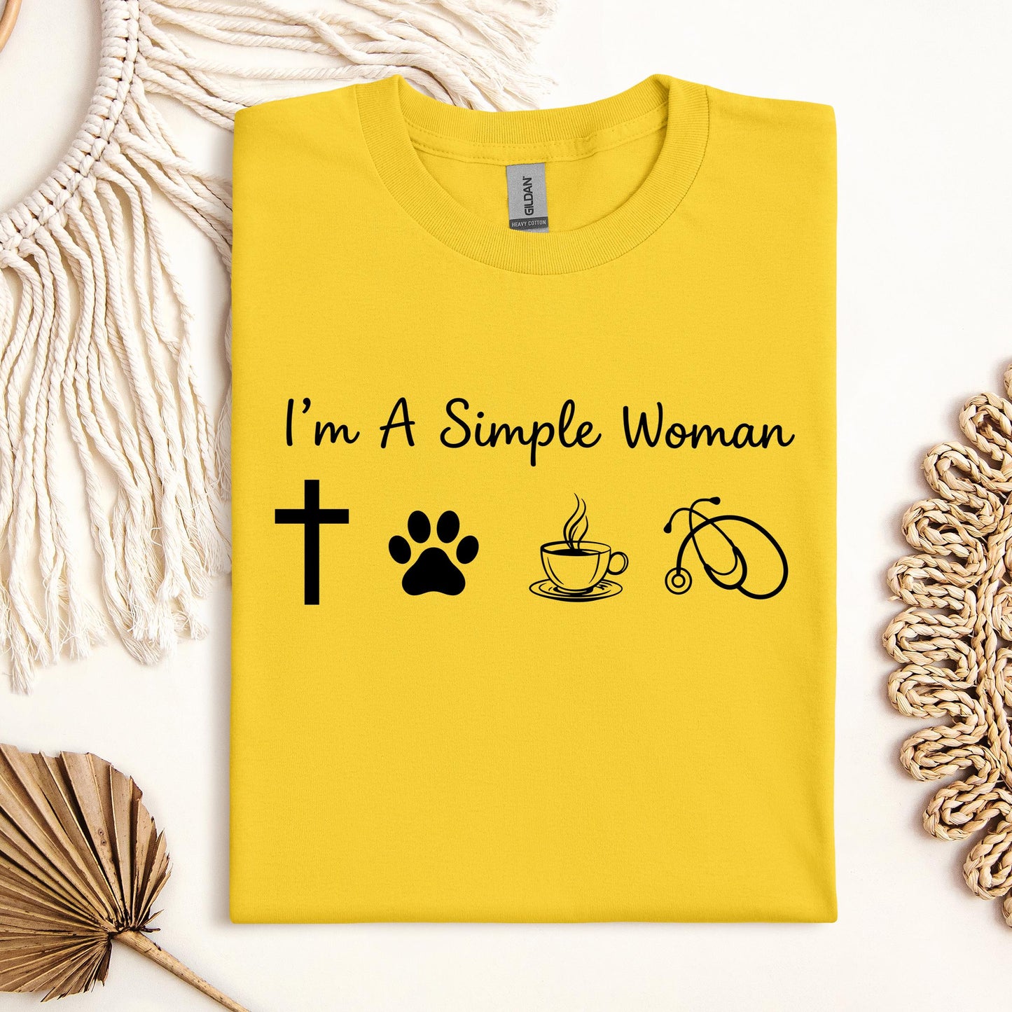 I'm A Simple Woman Cross Dog Cat Coffee Stethoscope 01