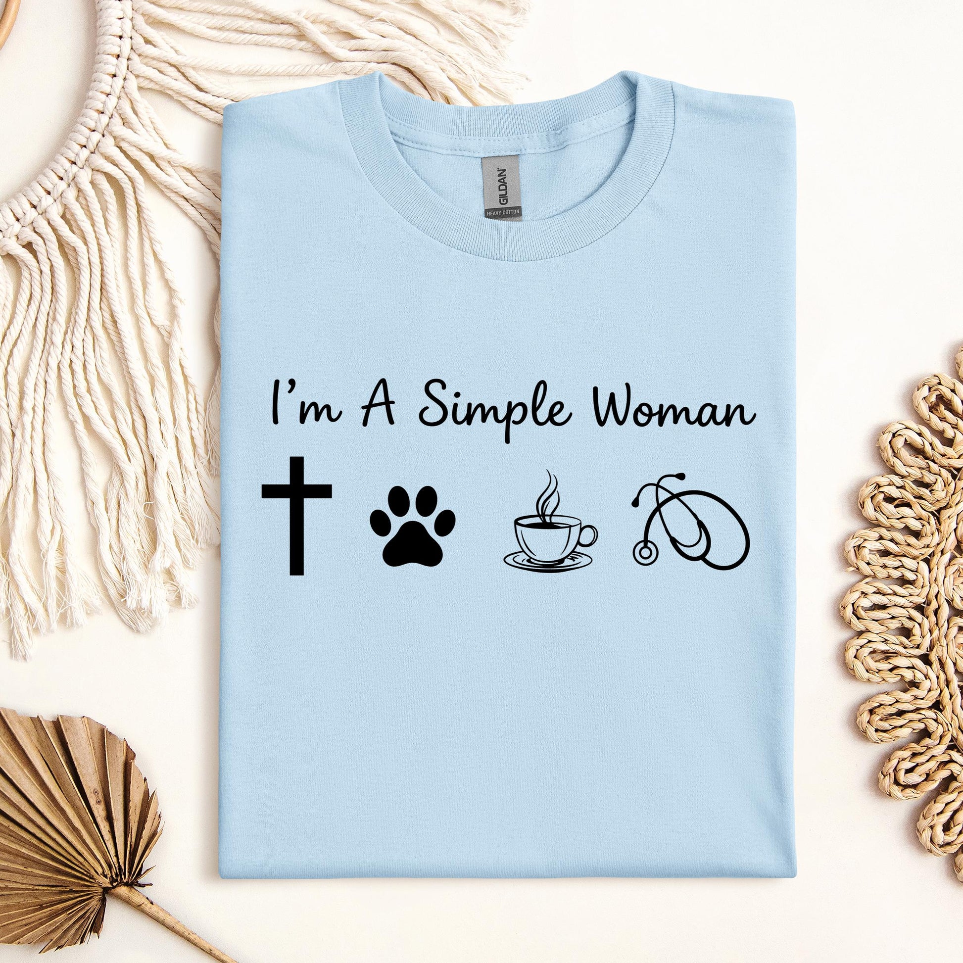 I'm A Simple Woman Cross Dog Cat Coffee Stethoscope 01