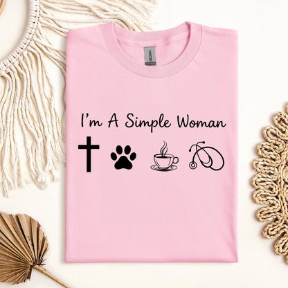 I'm A Simple Woman Cross Dog Cat Coffee Stethoscope 01