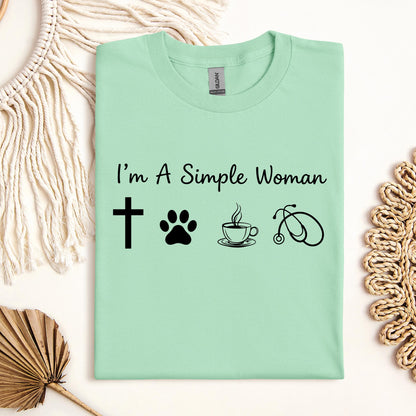 I'm A Simple Woman Cross Dog Cat Coffee Stethoscope 01