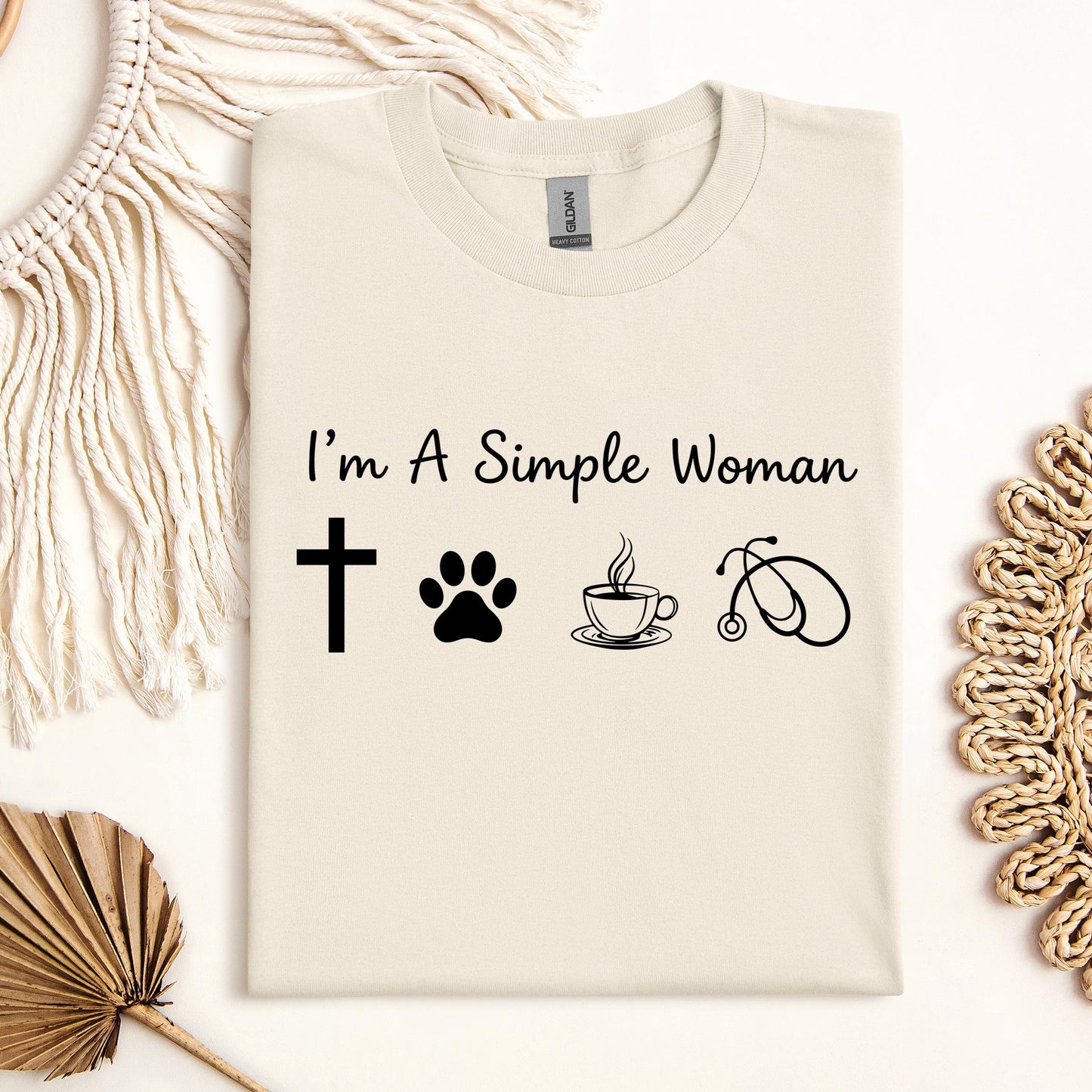 I'm A Simple Woman Cross Dog Cat Coffee Stethoscope 01